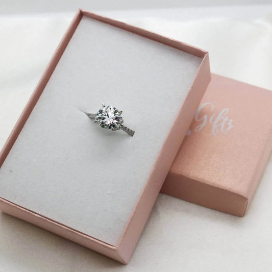 Damen 2.0ct 8.0mm Moissanit Verlobungsring