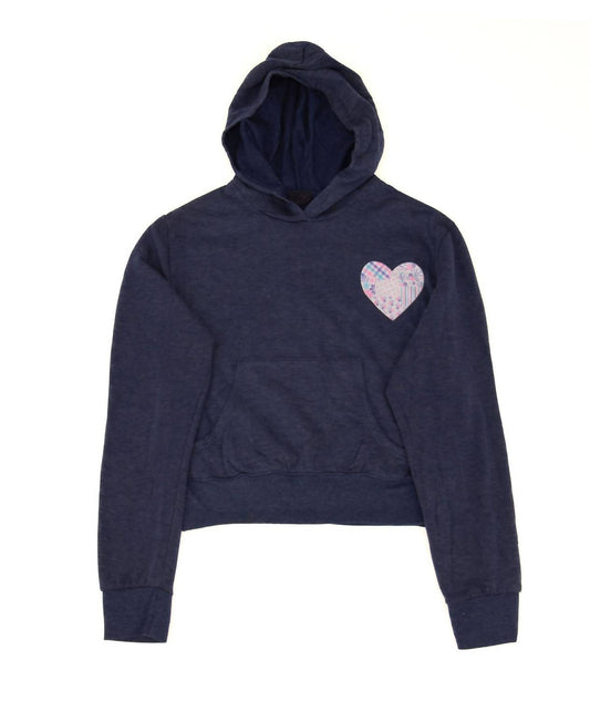 Preppy-Kapuzenpullover für Mädchen mit Herz-Tasche