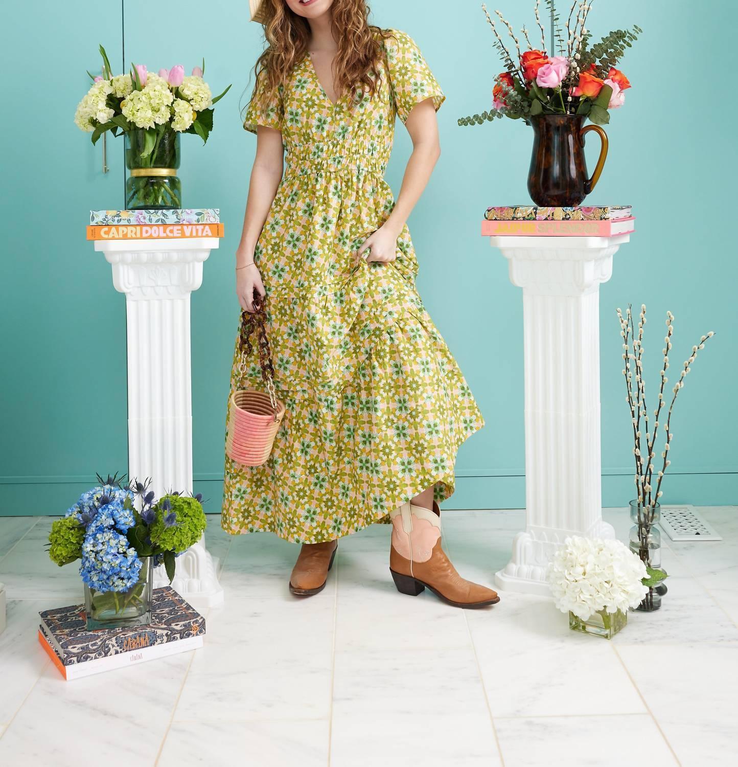 Poppy Deep V Maxi Dress