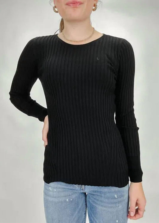 Katie Ribstrick-Pullover mit Rundhalsausschnitt