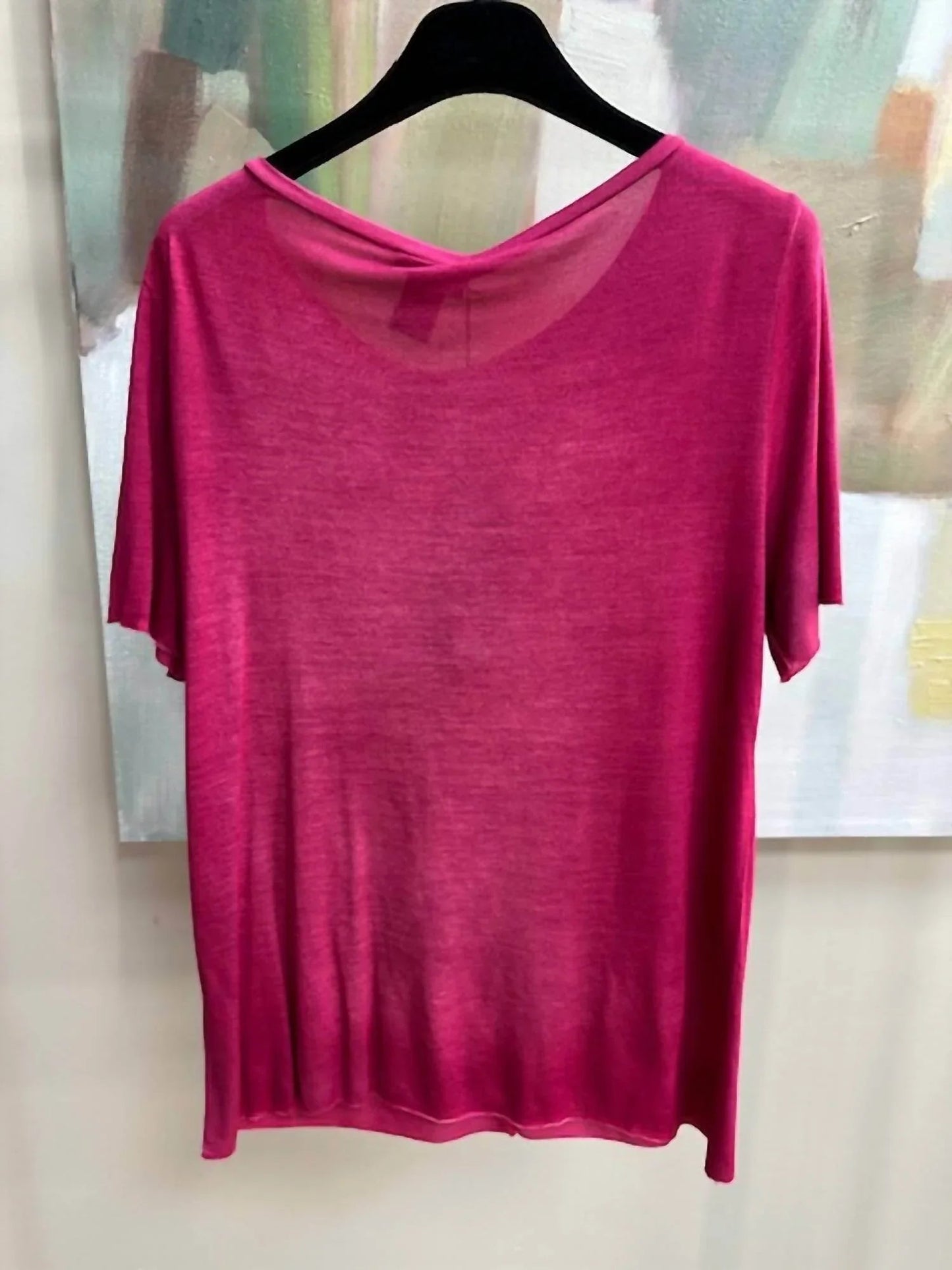 Kurzarm-Barchetta-Shirt mit Tasche