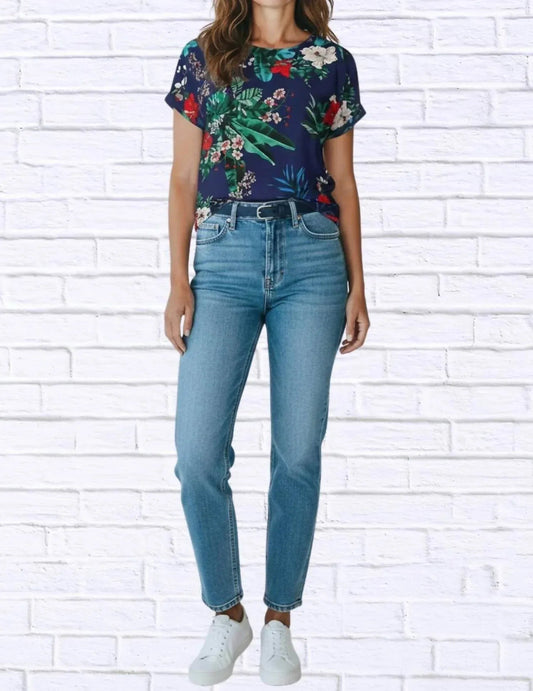 Tropische Bluse aus Viskose mit Blumenmuster