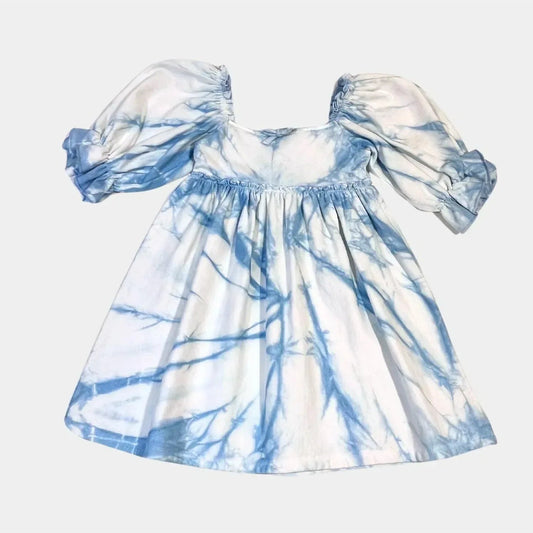 Mädchen-Babydoll-Kleid mit Batikmuster