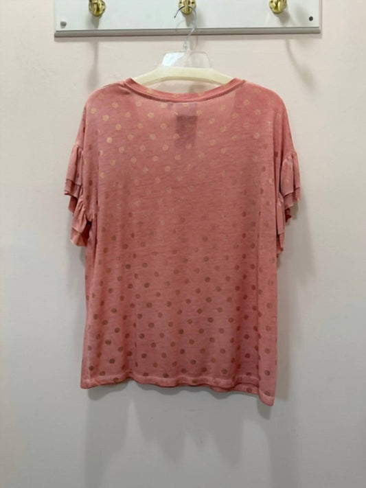 Women's Ruffle Sleeve Metallic Dot Top
