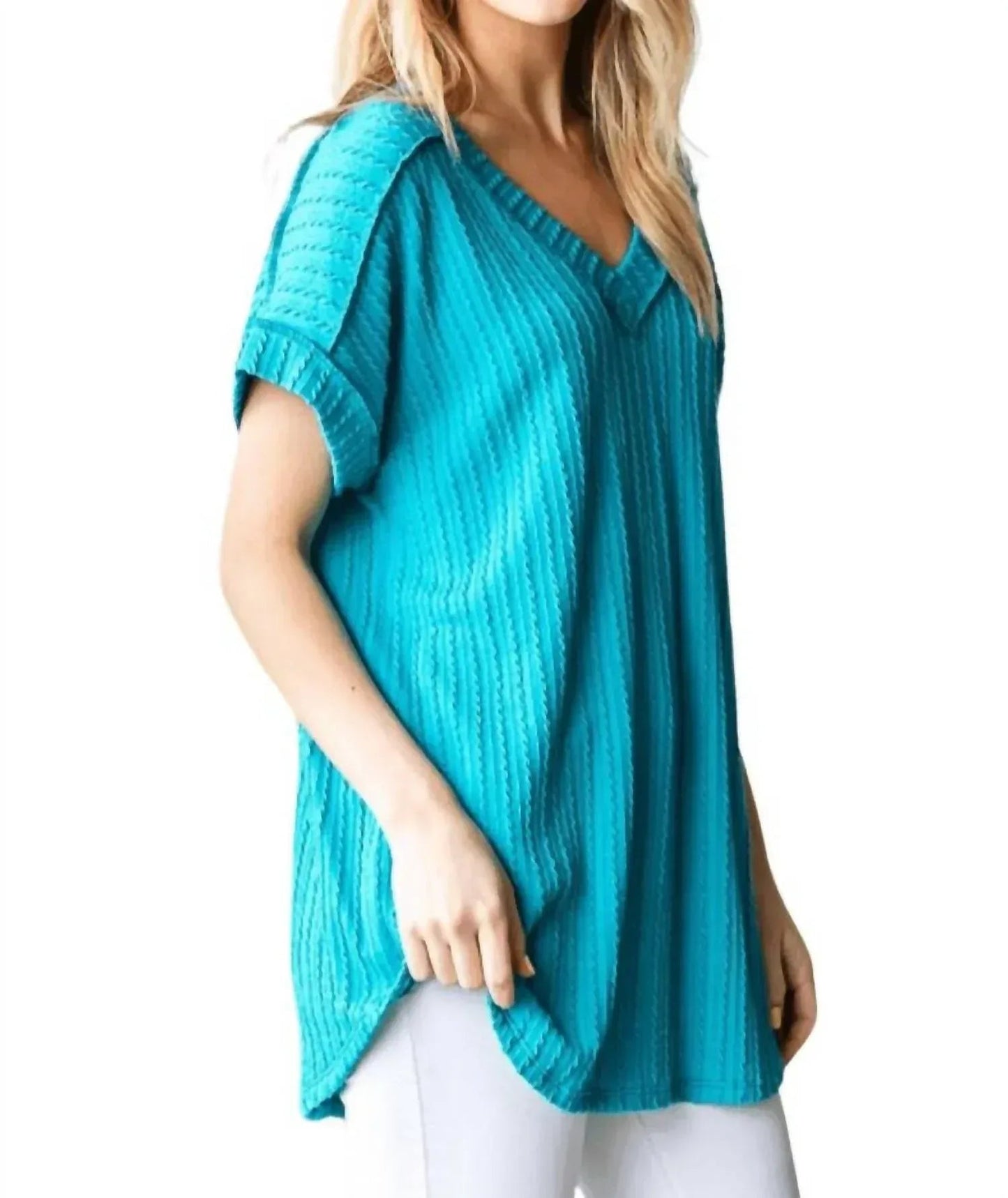 Ribbed V-neck Top