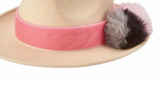 Women's Wool Fedora Pom Pom Hat