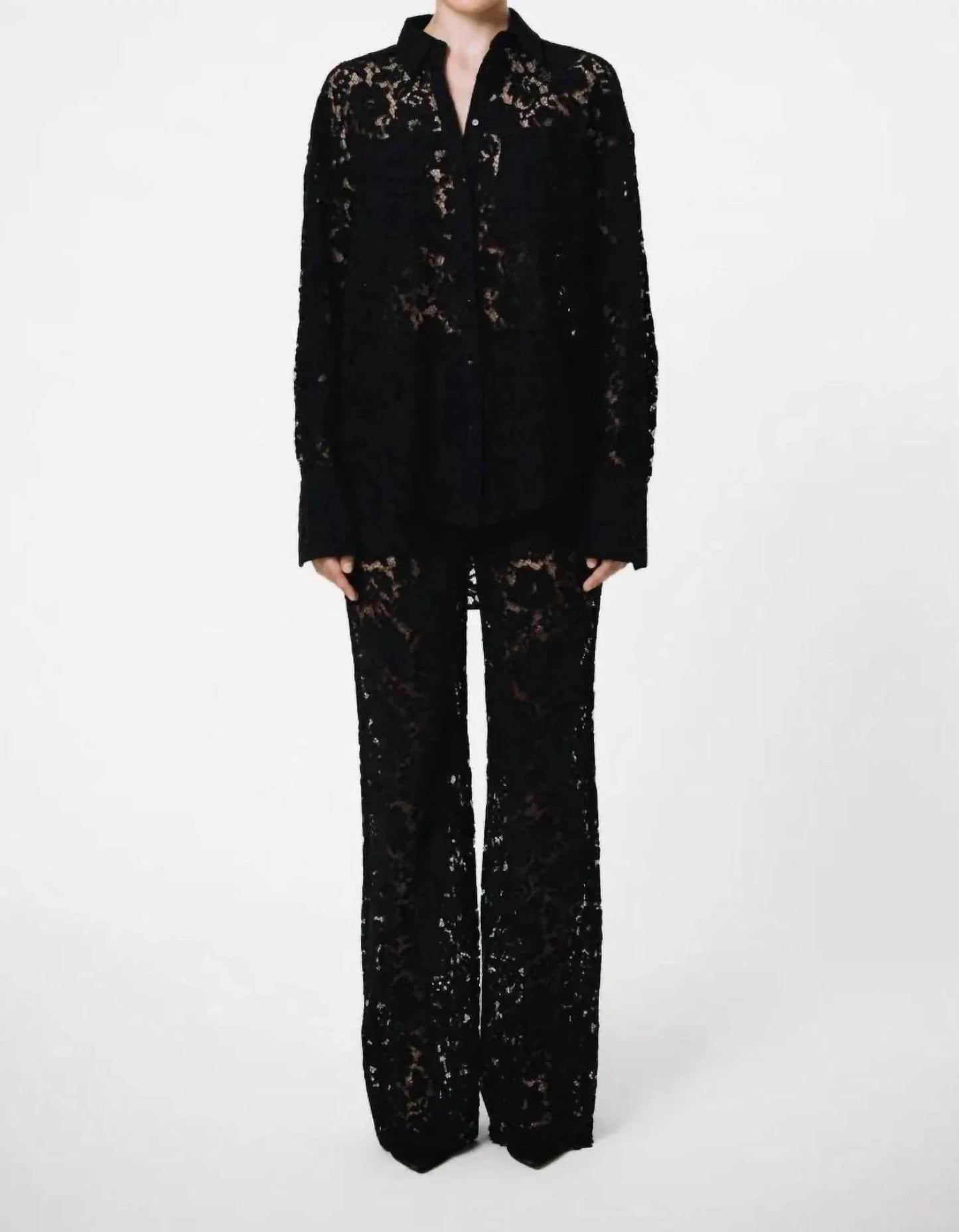 London Lace Oversized Hemdbluse