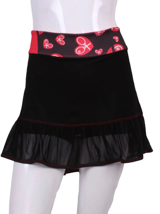 Women's Mesh Ruffle Heart Skirt