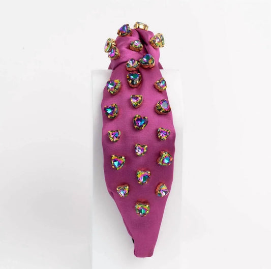 Women's Volcano Rainbow Heart Satin Headband
