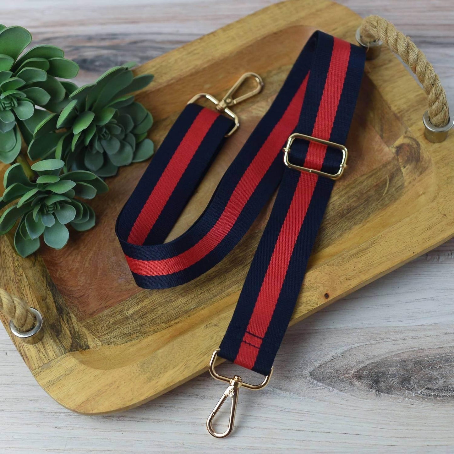 Women's Preppy Stripe Adjustable Crossbody Bag Purse Guitar Strap