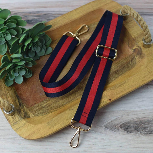 Women's Preppy Stripe Adjustable Crossbody Bag Purse Guitar Strap