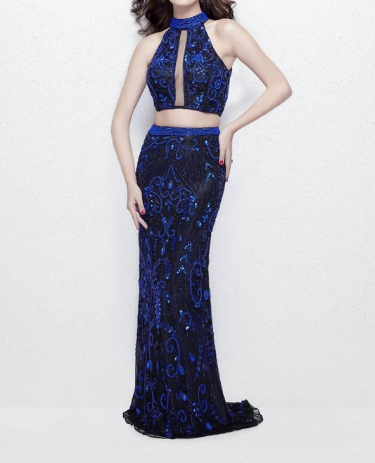 Beaded Two-piece Evening Dress