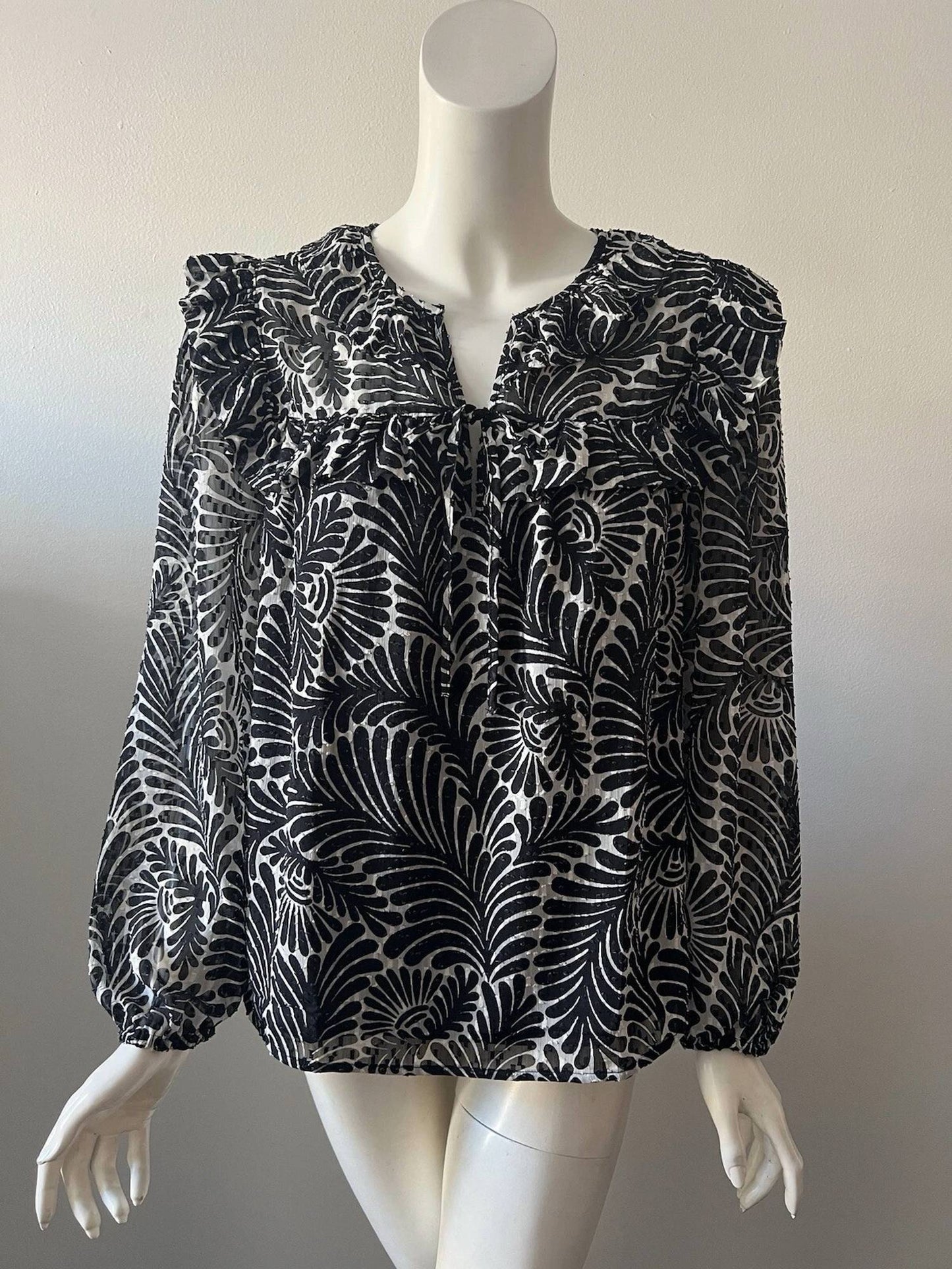 Bluse mit Blättermuster