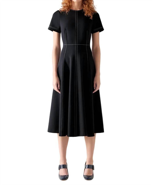 Eugine Topstitch Midi Dress