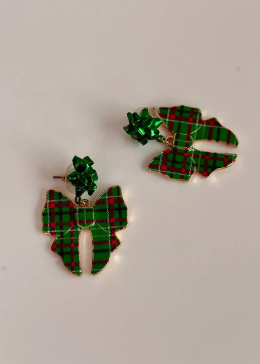 Women's Holly Holiday Bow Earrings