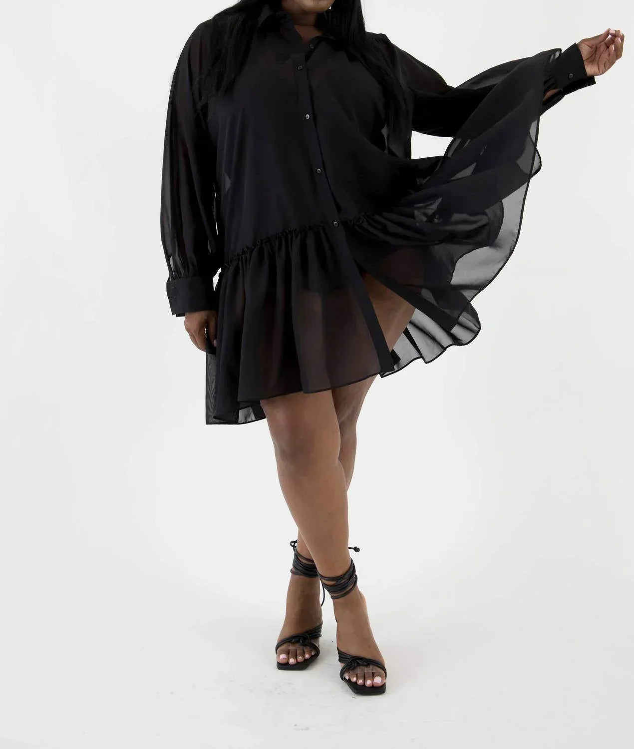 Tunika-Kleid aus Polyester-Chiffon