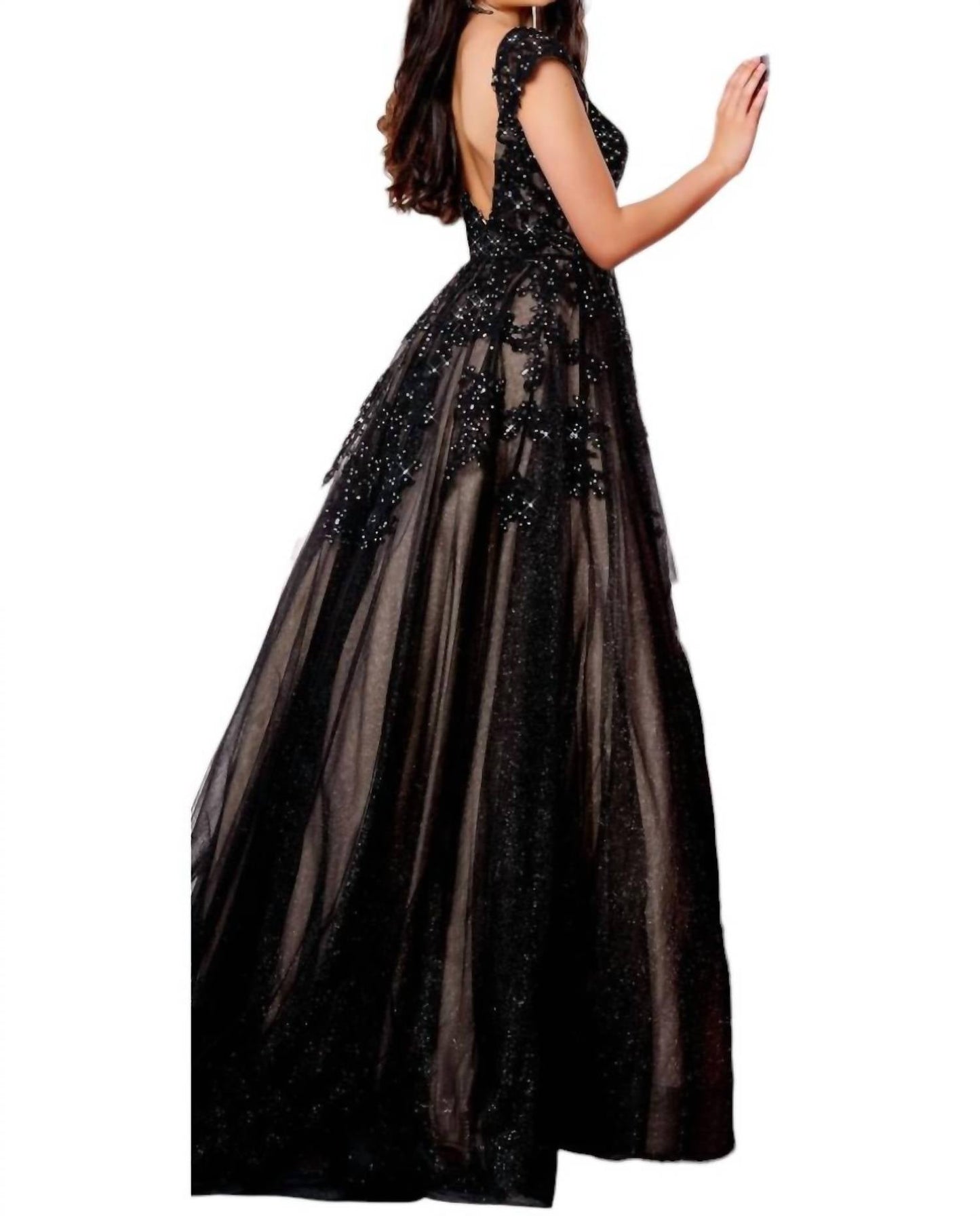 Kleid aus besticktem Glitzertüll