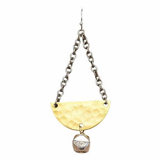 Women's Hammered Half Moon Earrings