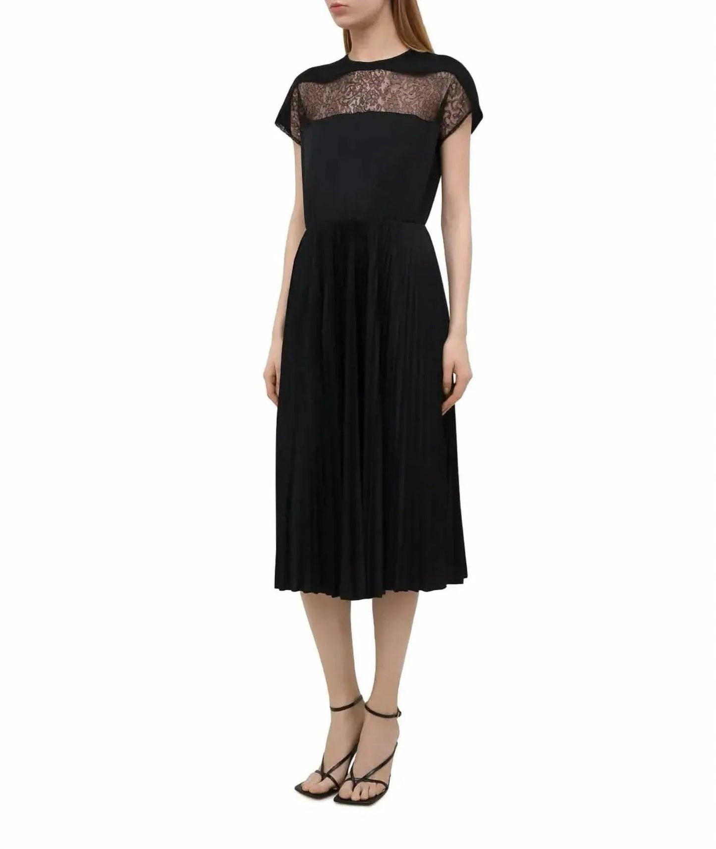 Midikleid mit Spitzendetail