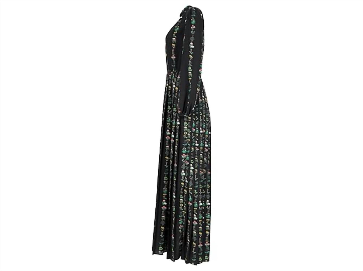 Plissiertes Maxi-Kleid aus Crêpe de Chine mit Blumenmuster