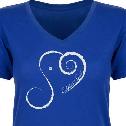 Women's Elephant Spirit Cotton Blend V-Neck Short Sleeve T-Shirt