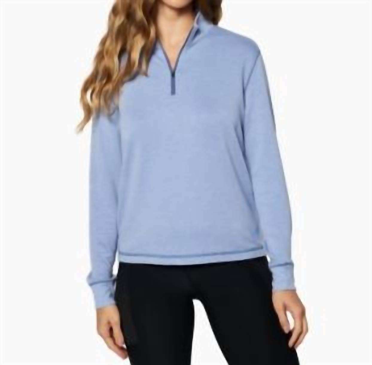 Damen-Seidenfleece-Pullover mit kurzem Reißverschluss