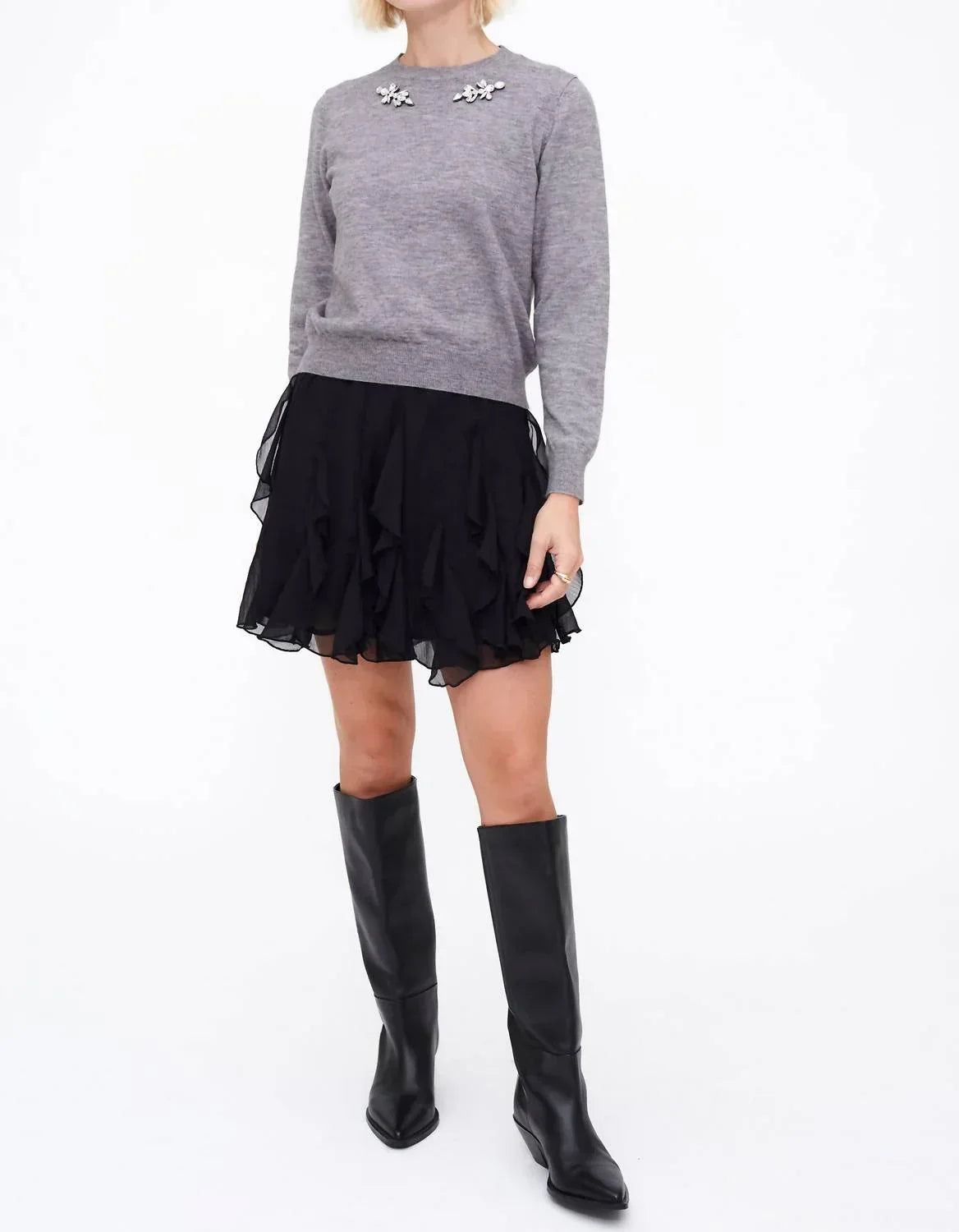 Rhinestone Applique Sweater