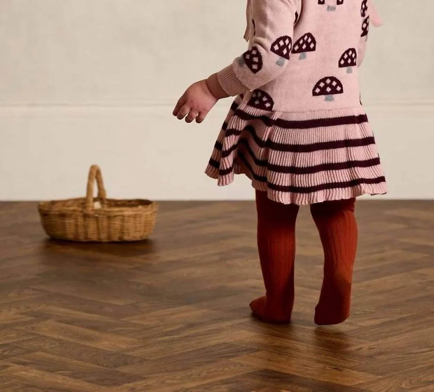 Mädchen Pilz Strickkleid