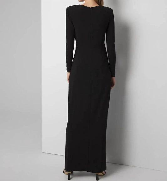 Draped V-neck Maxi Dress