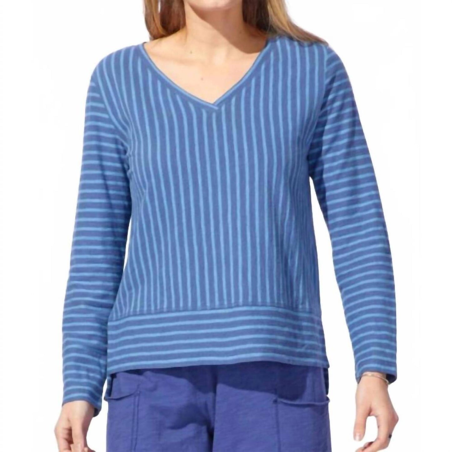 Santa Barbara Stripe Easy V Tee