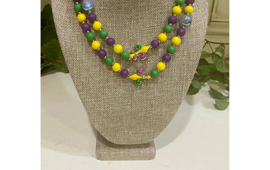 Klassische Mardi Gras Halskette für Frauen mit Verlängerung