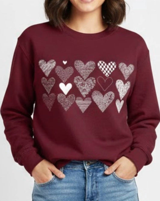 Herzdoodles Valentinstags-Sweatshirt