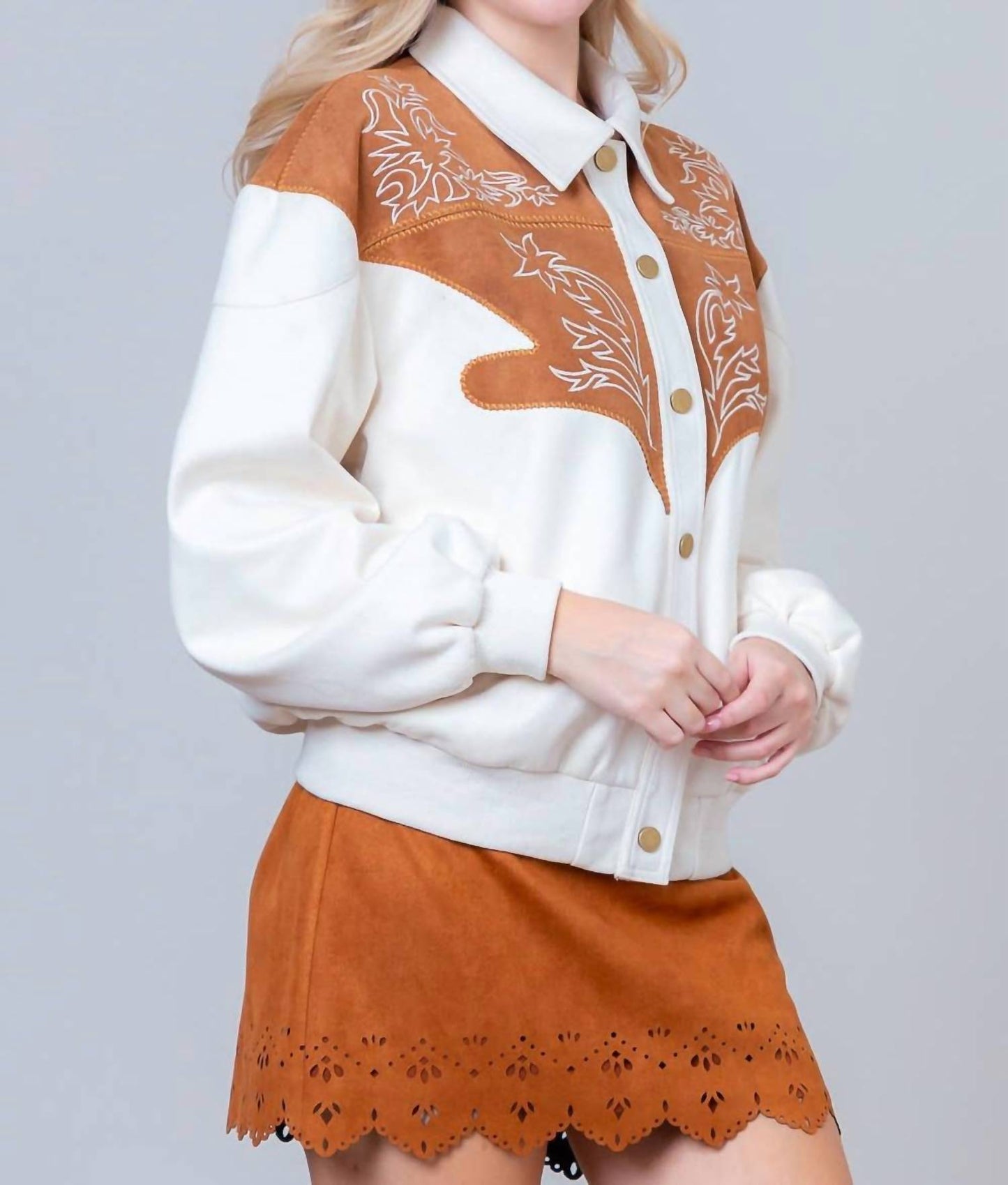 Western-Stickerei-Jacke