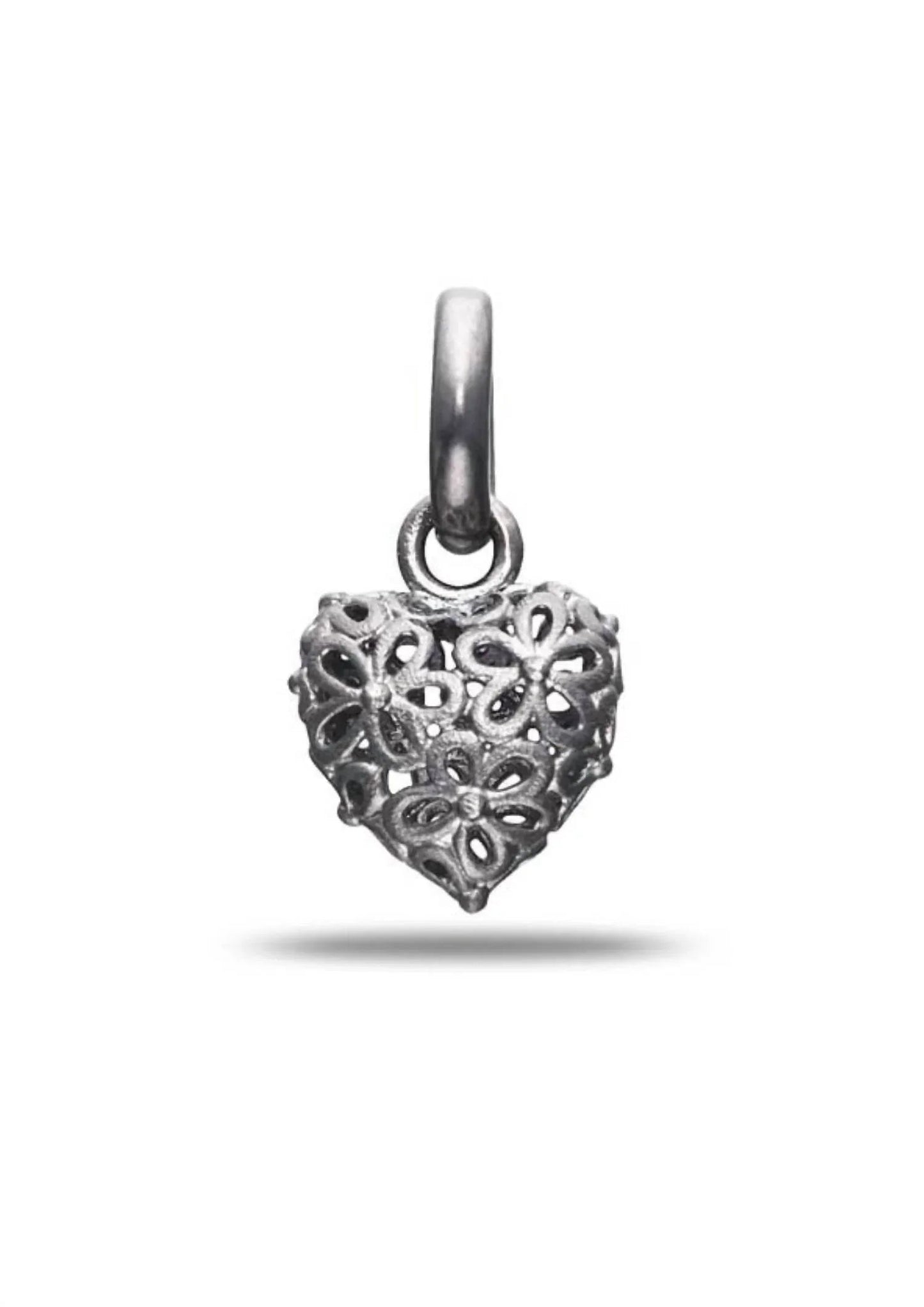 Damen Blumenmuster Herz Hänge-Charm