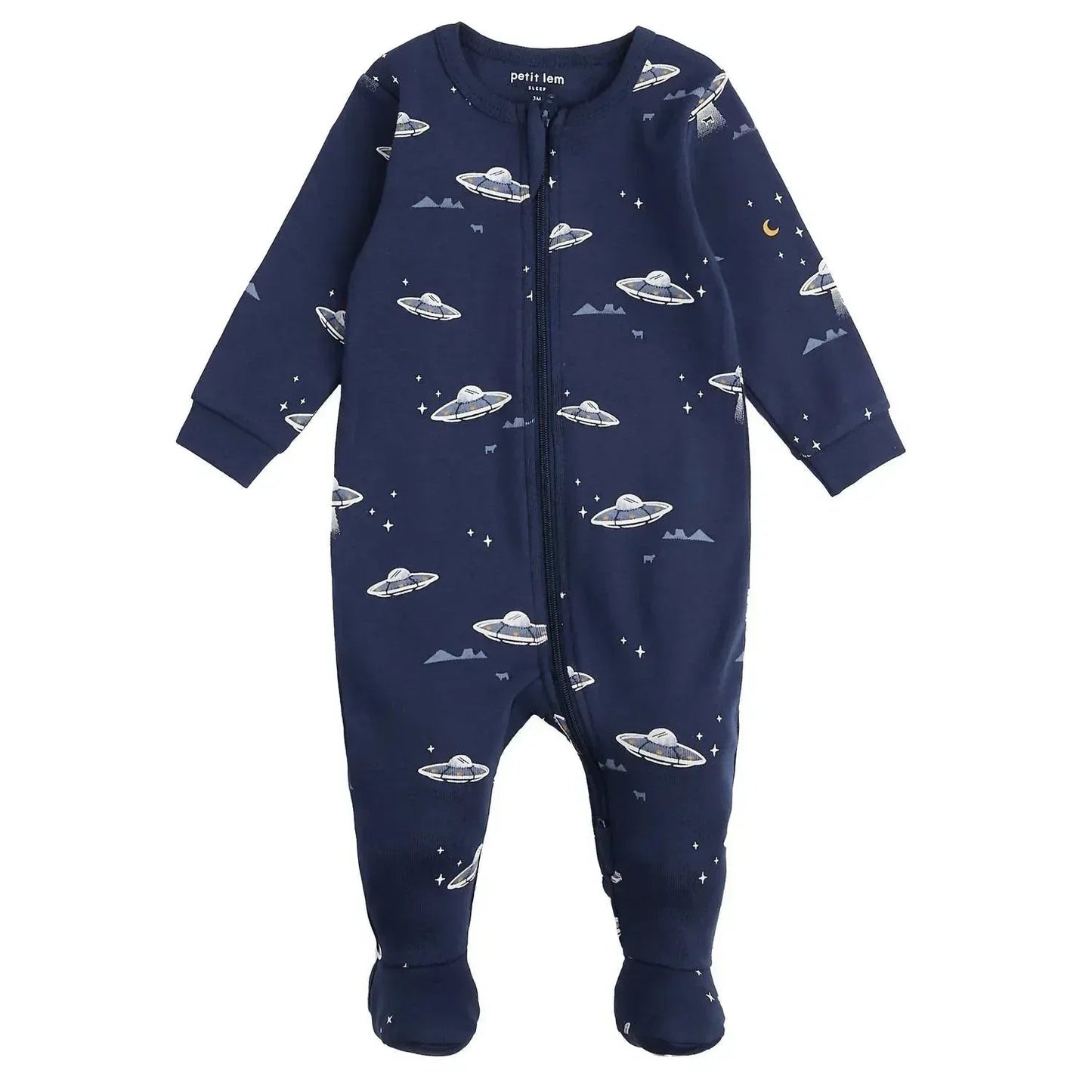 Baby-Strickstrampler mit langen Ärmeln und Füßen