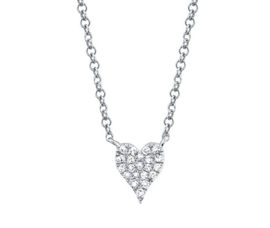 Women's Paved Small Heart Necklace