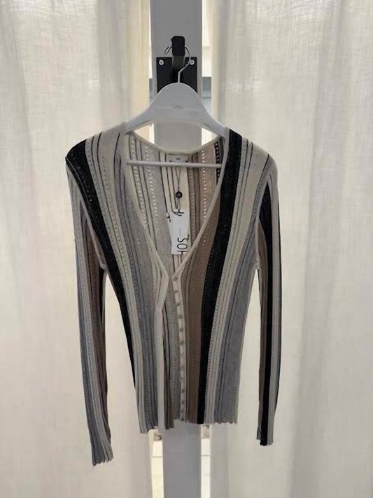 Women's Vertical Stripe Cardigan