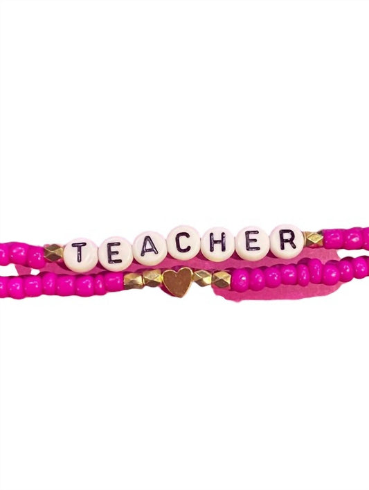 Women's Teacher Valentine Bracelet Gift Set