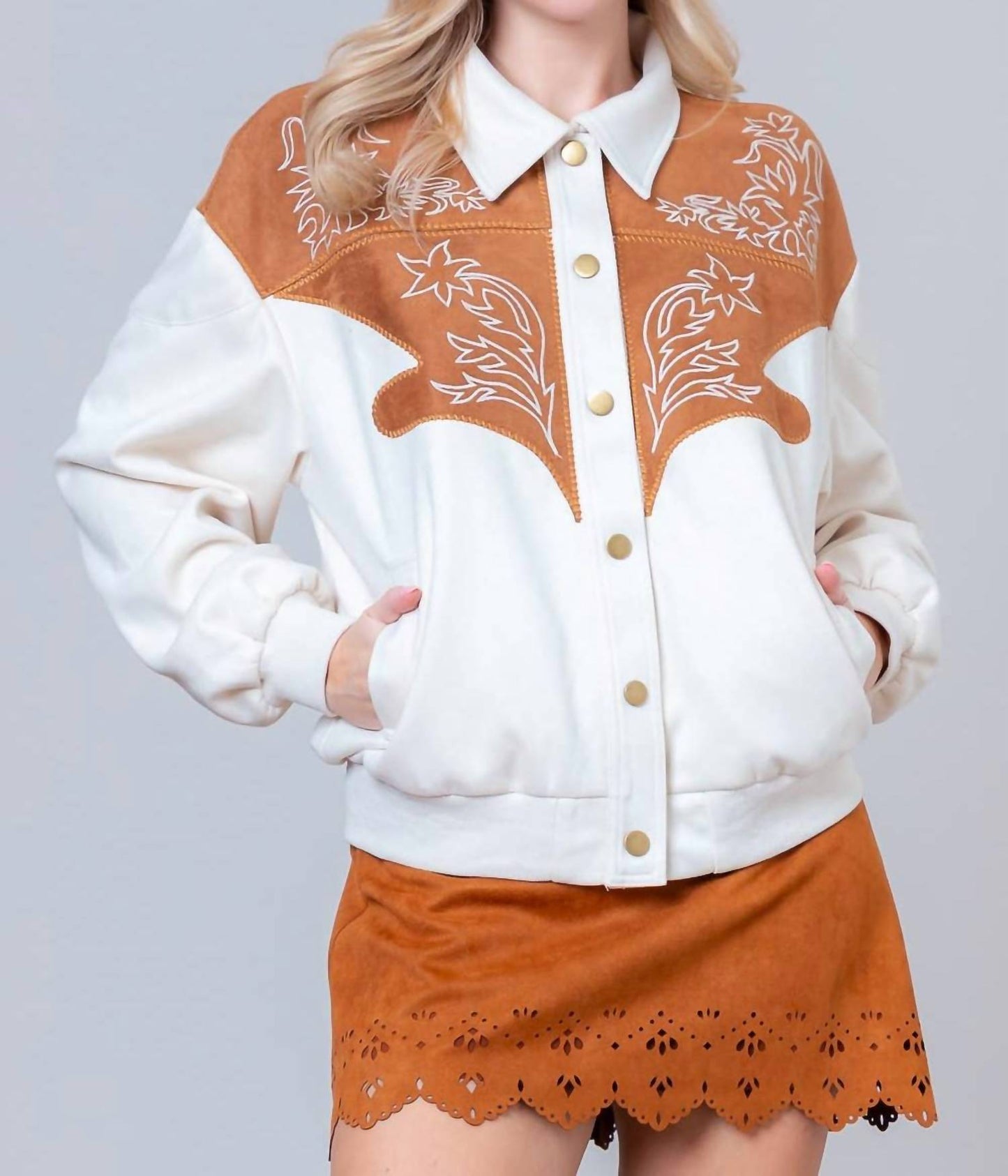 Western-Stickerei-Jacke