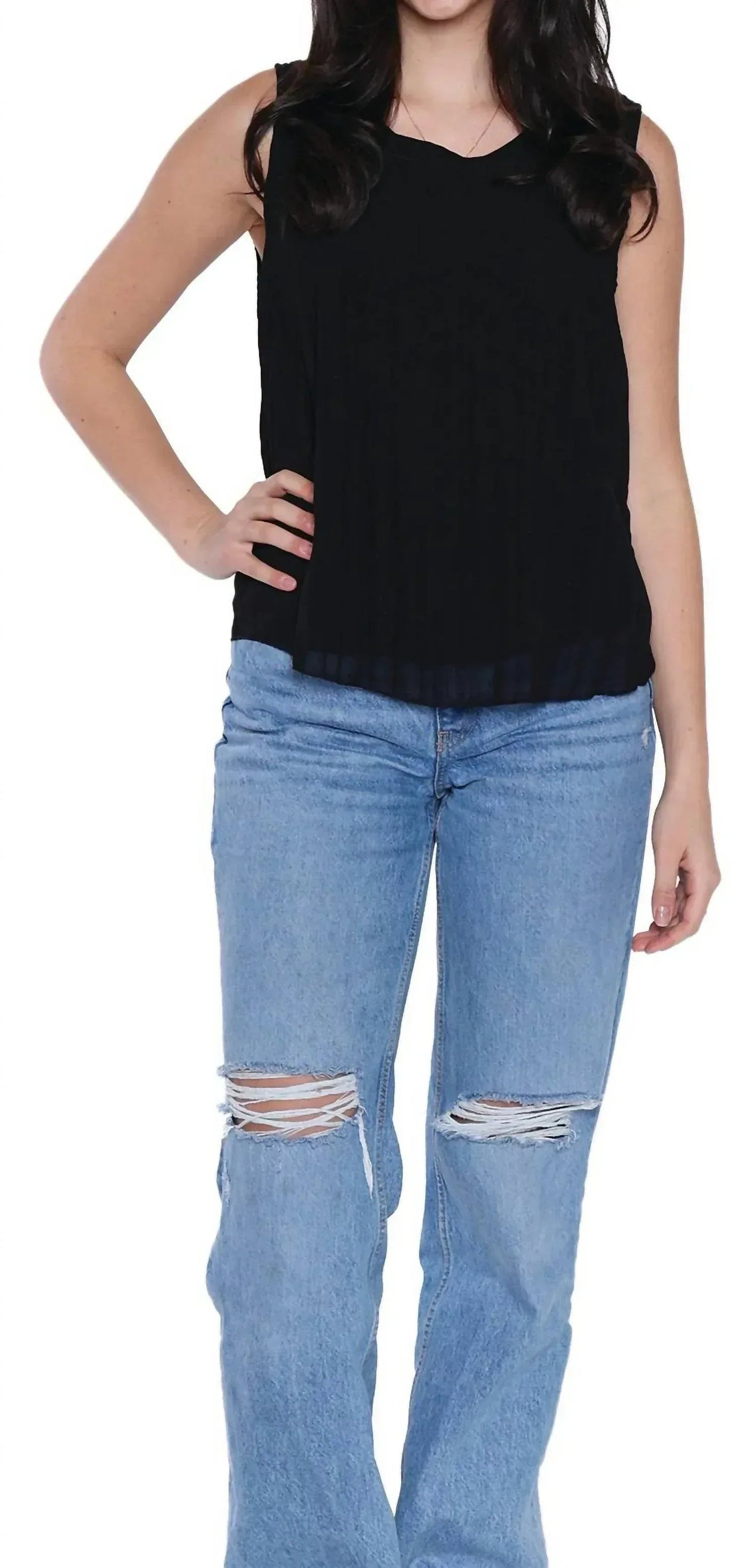 Chloe ärmelloses Tanktop mit U-Boot-Ausschnitt