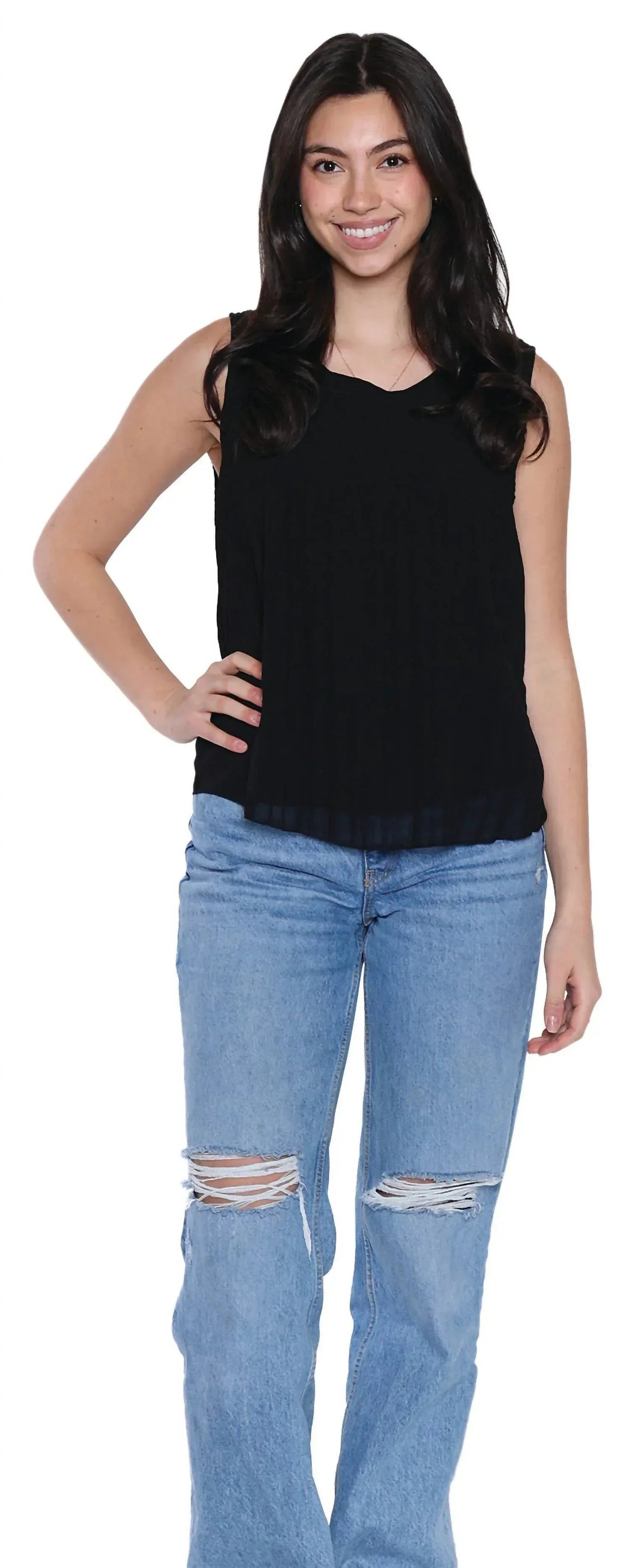 Chloe ärmelloses Tanktop mit U-Boot-Ausschnitt