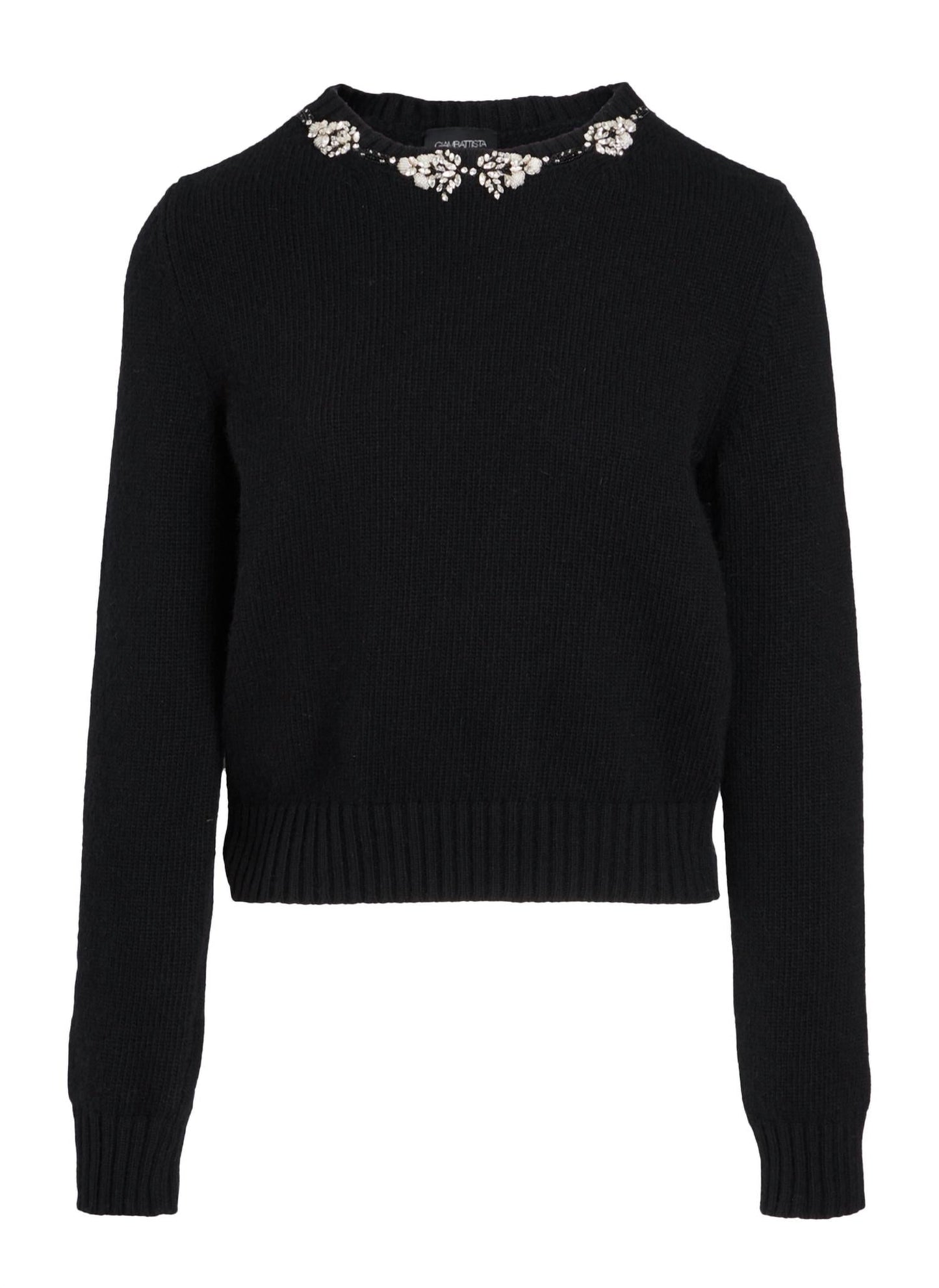 Strickpullover mit Strasskragen