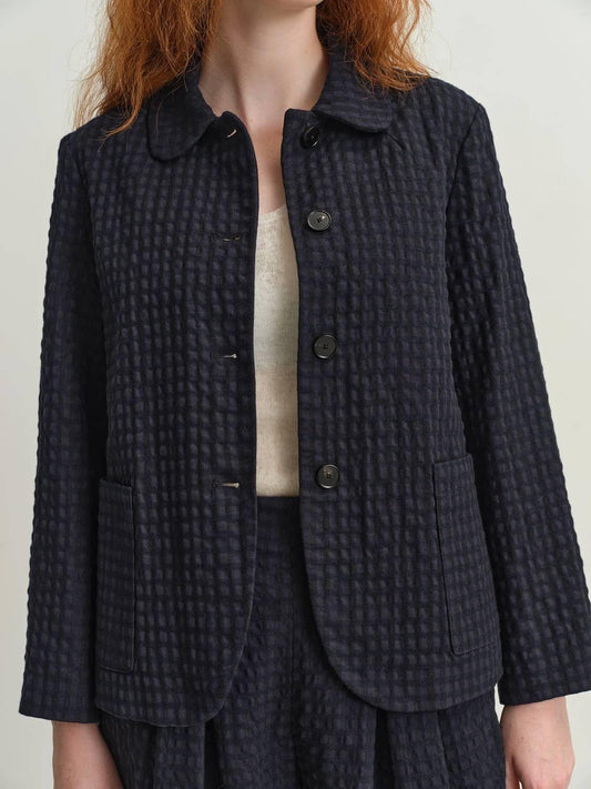 Cotton Wool Herringbone Check Jacket