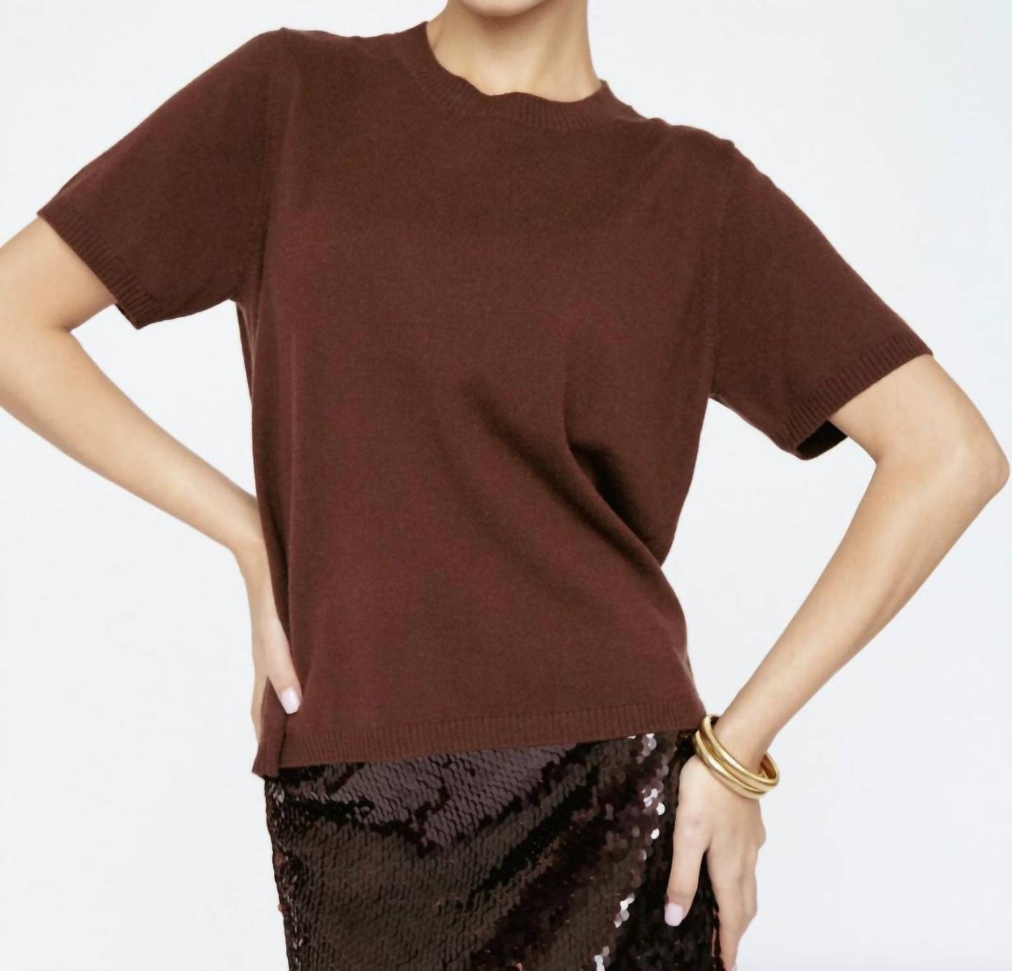 Damen-T-Shirt aus Kaschmirgemisch