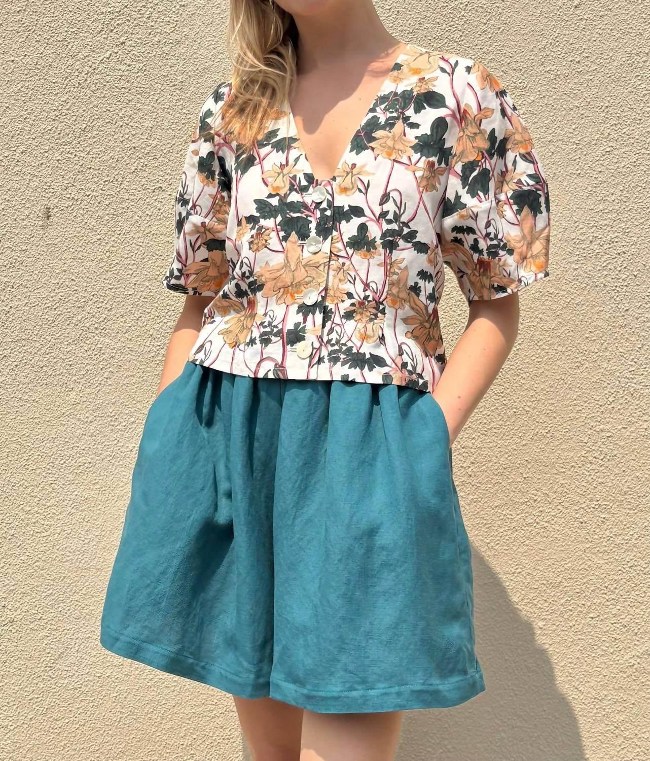 Nora Bluse aus Leinenmischung