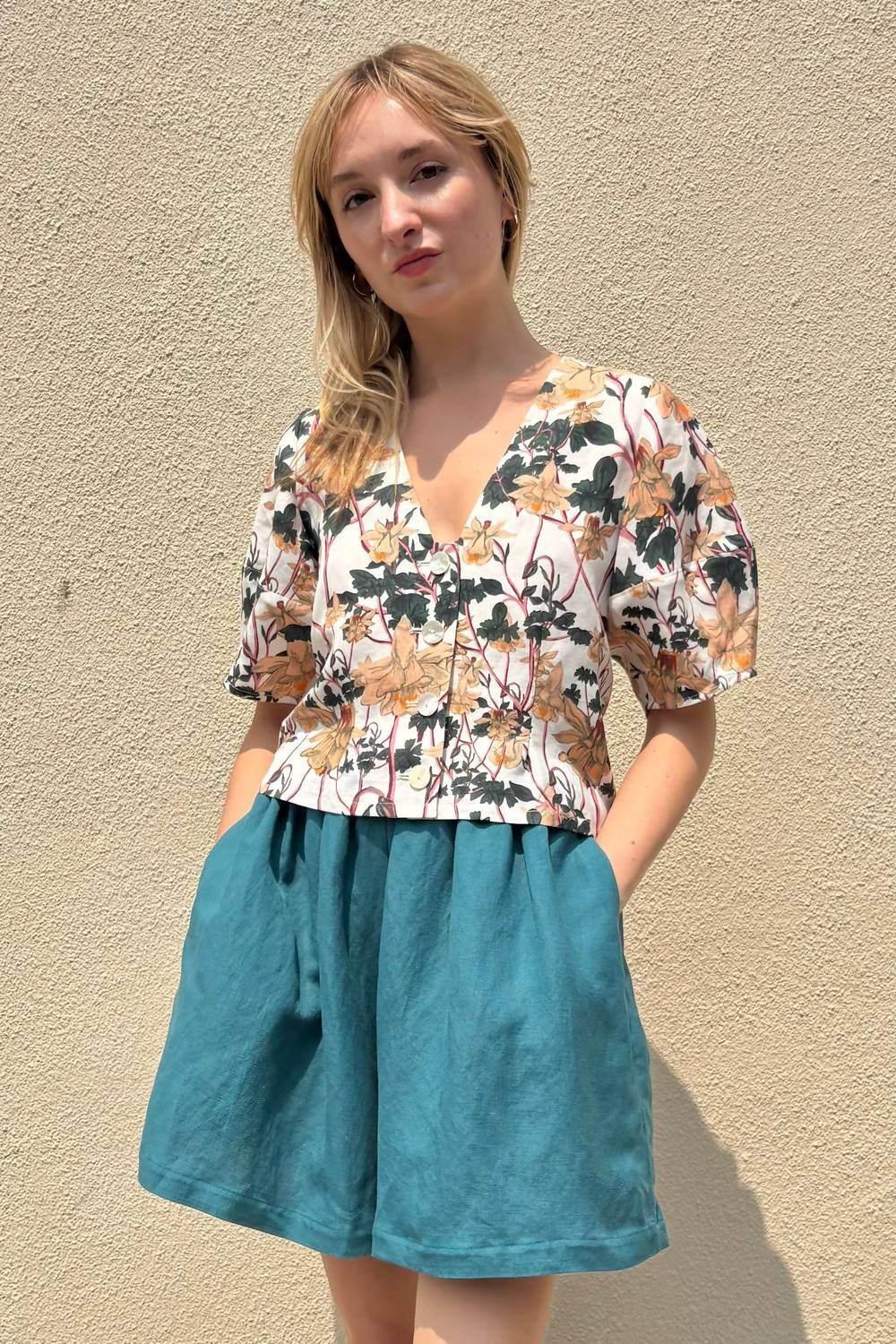 Nora Bluse aus Leinenmischung