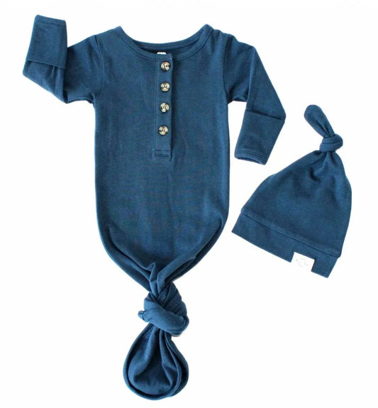 Baby Organic Knotted Gown + Top Knot Hat