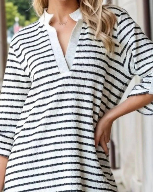 Collared Stripe Top