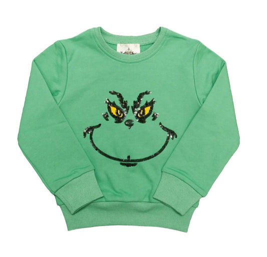 Grinch Pailletten-Sweatshirt