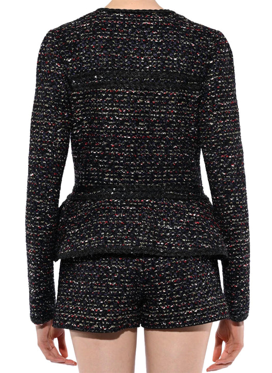 Collarless Boucle Jacket